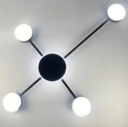 Стельовий LED світильник-супутник чорного кольору Line.F R 88/4 BK - мініатюра 3