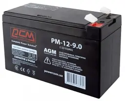 Акумуляторна батарея PowerCom, 12V, 9 Агод, AGM, T2, 150x100x60 мм, 2.5 кг (PM-12-9)