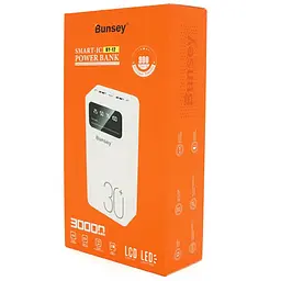 Повербанк Bunsey BY12, 30000 mAh білий - мініатюра 3