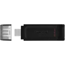 USB флеш-накопичувач Kingston DataTraveler 70 64GB USB-C 3.2 Gen 1 Black (DT70/64GB) [66931] - мініатюра 2