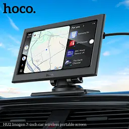Монітор для авто HOCO HU2 Imogen 7-inch car wireless portable screen Black (6942007623681) - мініатюра 9