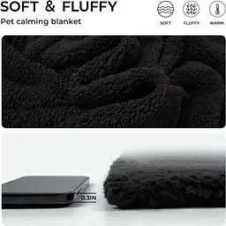 Ковдра для тварин Derby Calming Blankets Fluffy Premium Fleece Чорний 100х120 см - мініатюра 4