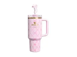 Термокухоль Stanley 1913 x LoveShackFancy Holiday Quencher H2.O FlowState Tumbler 1.18 л Baby Bow Pink Peppermint (100000144166)