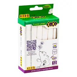 Крейда біла ZiBi Kids Line, 12 шт. (ZB.6703-12) - мініатюра 2