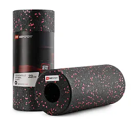 Роллер масажер (валик, ролик) гладкий Hop-Sport EPP 33см HS-P033YG чорно-червоний