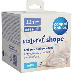 Антиколікова двозонна соска Canpol babies Natural Shape 6+ місяців 2 шт. (21/752) - мініатюра 2