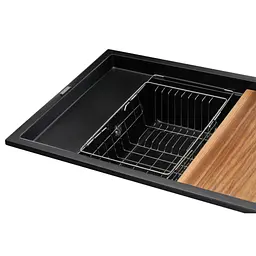 Мийка кухонна GRANADO Basic Artes black shine (+ змішувач Campo LUX inox + дозатор Redondo inox + коши (ksg1101) - мініатюра 5