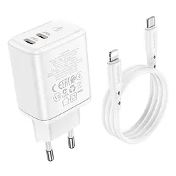 Зарядний пристрій Borofone Type-C to Lightning Reacher BN9 2Type-C 35W біле - мініатюра 8