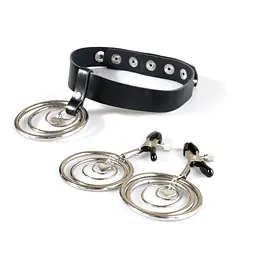 Набір чокер + затискачі Art of Sex - Choker and Nipple clamps Triada