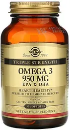 Омега-3 Solgar Omega-3 EPA & DHA 950 мг 50 гелевих капсул
