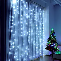 Новорічна гірлянда водоспад холодний білий гірлянда штора на вікно Xmas W-3 3х1.9 м 336 Led