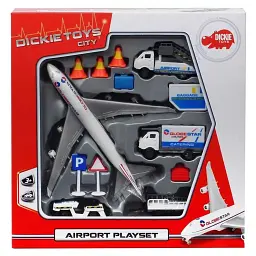 Игровой набор Dickie Toys Аэропорт, 3 машинки, 1 самолет, 13 аксессуаров (3743001) - миниатюра 6