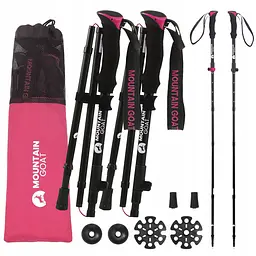 Трекінгові палиці Mountain Goat Pro+ 43-130 см Black/Pink (P-5905973404662) - мініатюра 11