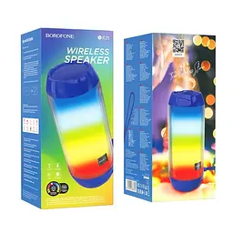 Акустична система Borofone BR25 Crazy sound colorful luminous синя - мініатюра 5