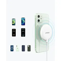 Магнітна бездротова зарядна панель Anker A2567 PowerWave Magnetic Pad Lite з кабелем USB-C довжиною 150 см, сумісна тільки з iPhon - мініатюра 2