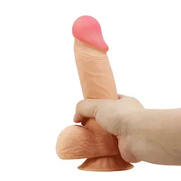 Фалоімітатор Baile Sliding Skin Bendable 8.1'' 20.6 см тілесний - мініатюра 6