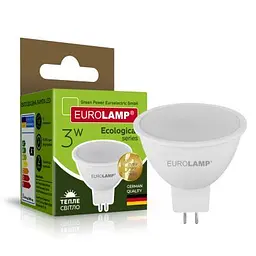 Лампочка Eurolamp LED SMD MR16 3W GU5.3 3000K 220V (LED-SMD-03533(P)) - мініатюра 2