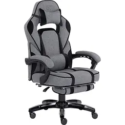 Геймерське крісло GT Racer X-2749-1 Fabric Gray\Black Suede [121451]