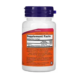 Витамин Now Foods Витамин А, 10 000 IU, 100 желатиновых капсул (NOW-00330) - миниатюра 2