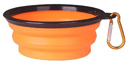 Силіконова складна дорожня миска Derby Food Grade TPE Collapsible Dog Bowl, 350 мл Помаранчевий
