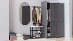 Полиця для взуття Слайм 3 Ferrum-decor 635x630x260 Чорний метал ДСП Білий 16 мм (FRD-105156) - мініатюра 9