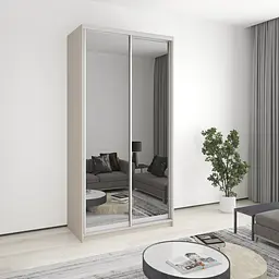 Шафа-купе дводверна MebelStar Уні AL 2 Дзеркала 120x60x240 см Кашемір (MBS-4020)