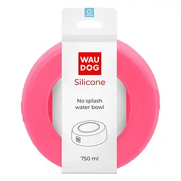 Миска-непроливайка Waudog Silicone, 750 мл, рожевий (50787) - мініатюра 4