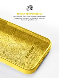 Силиконовый чехол для Apple iPhone 15, ICON2 Case, желтый, противоударный, панель, защита всего корпуса, матовая поверхность Soft Touch, выступает над дисплеем, совместим с защитными стеклами и пленками, с микрофиброй, ArmorStandart (ARM77000) - мініатюра 7