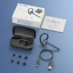 Bluetooth гарнітура New Bee M54 Black з шумопоглинанням для телефонних розмов та прослуховування музики - мініатюра 3