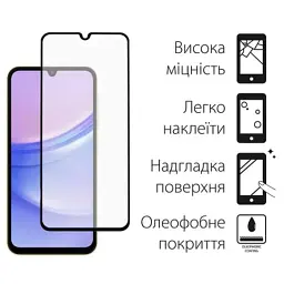 Чохол до мобільного телефона Dengos Kit for Samsung Galaxy A15 case + glass (Black) (DG-KM-69) - мініатюра 3