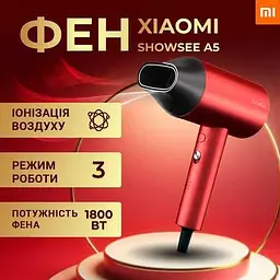 Фен Xiaomi ShowSee Electric Hair Dryer A5-R червоний - мініатюра 5