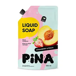 Жидкое мыло Pina Strawberry and peach дой-пак 550 мл (4820287020418)