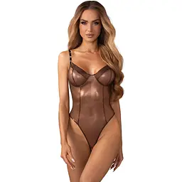 Боді Obsessive Soranna otwarte L/XL (бронзовий)