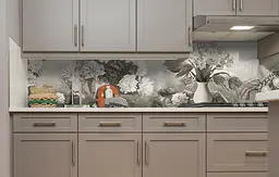 Вініловий кухонний фартух Пастельний Натюрморт наклейка для кухні ПВХ Фрукти овочі Сірий Happy Pocket Z181538 - мініатюра 5