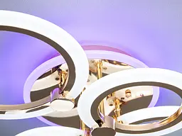 Люстра стельова LED Diasha A8022/4G, 60W, 3200K-6500K, золото, сучасний стиль для вітальні, спальні, офісу, кафе - мініатюра 4