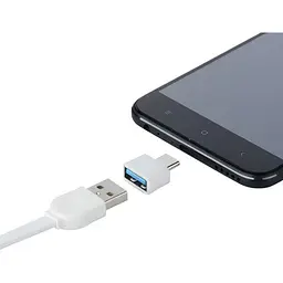 Перехідник OTG адаптер з USB на Type-C білий, універсальний конектор для флешки