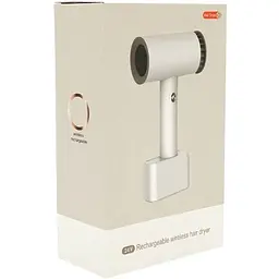 Бездротовий фен Voltronic 2600mAh, 2 режими, зарядка від 220V + microUSB, 145х70х199, White + перехідник - мініатюра 4