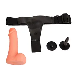Страпон Baile Ultra Passionate Harness Sensual Comfort 18.5 см тілесний - мініатюра 4