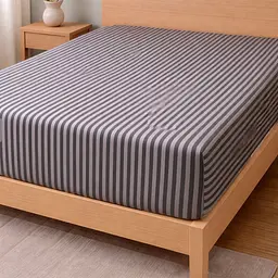 Простирадло на гумці Love You Смужка Сіра бязь 160х200+25 см (7635)
