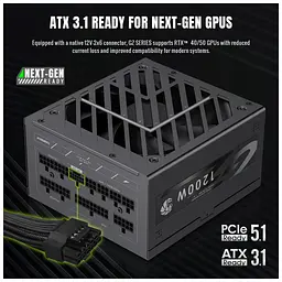 Блок живлення Gamemax 1200W (GZ 1200G BK) - мініатюра 8