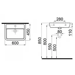 Раковина Idevit Halley 45x60 3201-0455-11, Золотий - мініатюра 2