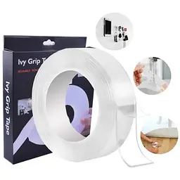 Клейка стрічка Mindo Ivy grip tape універсальна двостороння багаторазова 3 м прозора - мініатюра 2