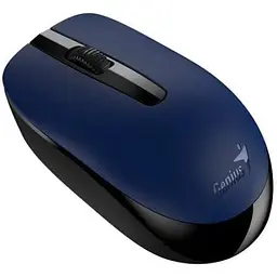 Миша бездротова Genius NX-7007 чорний/синій USB 2.4 GHz оптична (сенсор синійEye) 1200 dpi 3 конпки 1xAA