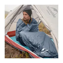 Спальний мішок Naturehike надлегкий Ultralight LW180 NH21MSD09 лівий (15°C) p-p XL сіро-синій (6927595777978-L) - мініатюра 5
