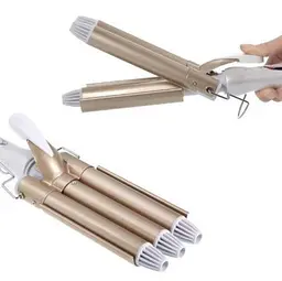 Потрійна плойка Kemei JFQ-KM-1010 White/Gold (1756374681) - мініатюра 6