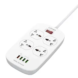 Мережевий зарядний пристрій подовжувач Ldnio SC4407 4 USB 4 розетки 2m білий