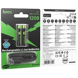 Акумуляторні батарейки Hoco JA4 AAA Energy 2 pcs Black - мініатюра 2