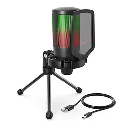 Мікрофон конденсаторний Fifine A6V-B Ampli Game RGB USB Black - мініатюра 1