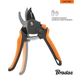 Секатор Bradas з регульованою ручкою, прохідне лезо, сталь SK5, V-SERIES, KT-V1048 - мініатюра 3