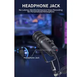Професійний студійний конденсаторний мікрофон Jmary MCPW12 USB Black - мініатюра 13